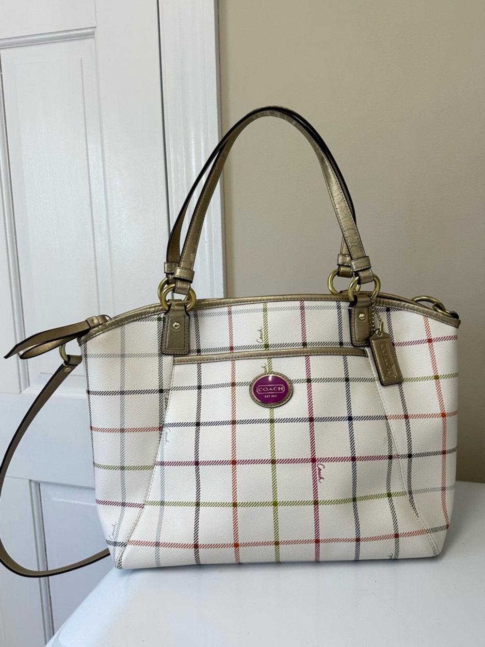 Coach Peyton Tattersall Tote Bag